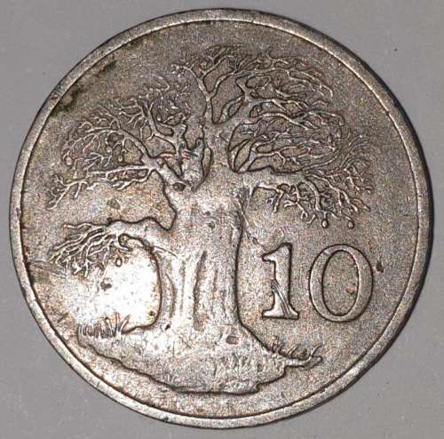 1987 - 10 CENT COIN - ZIMBABWE - (Copper-Nickel)